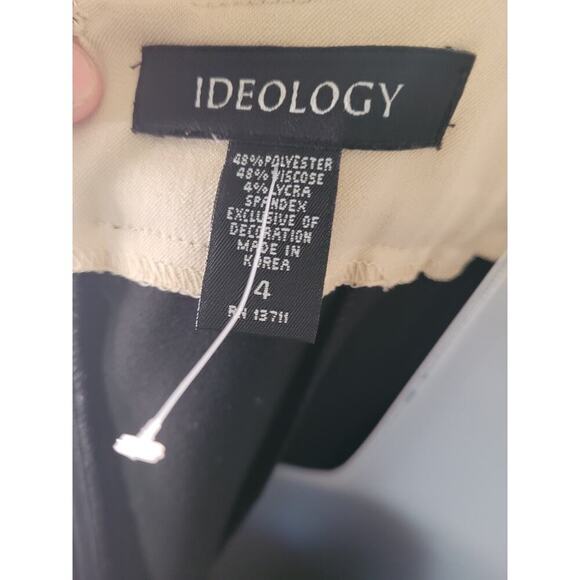 Ideology Strap Dress Blk/Cream Lace Slit Hem Sz 4 - Picture 5 of 5